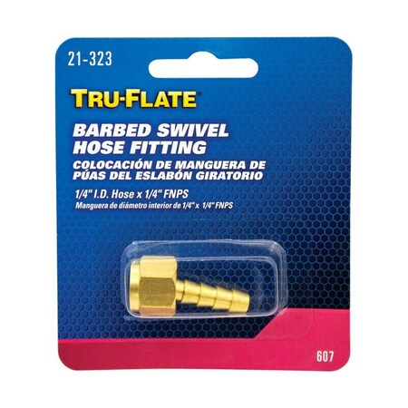 Tru-Flate Tru-Flate Brass Barbed Swivel Fitting 1/4 in. Female 1 pc 21323